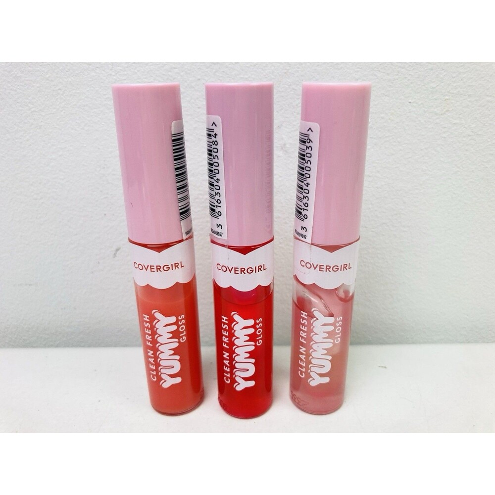 (3) Covergirl Clean Fresh Yummy Gloss Sealed 0.33 oz Glamingo Pink, Cosmo, Fizz